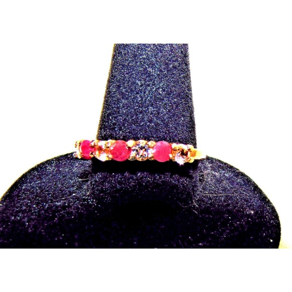 Natural Ruby & Diamond ~.7 TCW 925 Silver & 18K Gold Ring VICTORIA TOWNSEND 8.75 - Picture 1 of 2